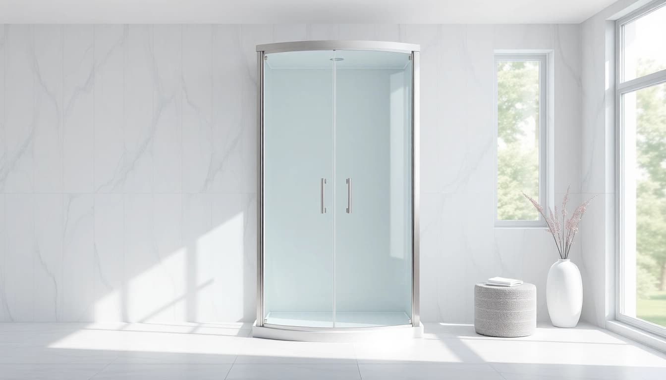 Erleben Sie die elegante duschkabine 80x80 eckeinstieg in einem modernen Badezimmer.
