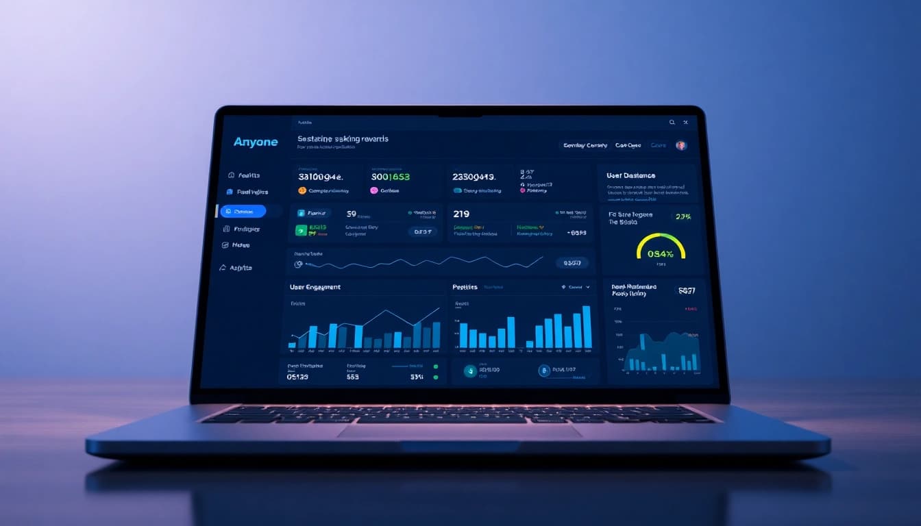 Anyone Dashboard interface showing real-time staking rewards and analytics.