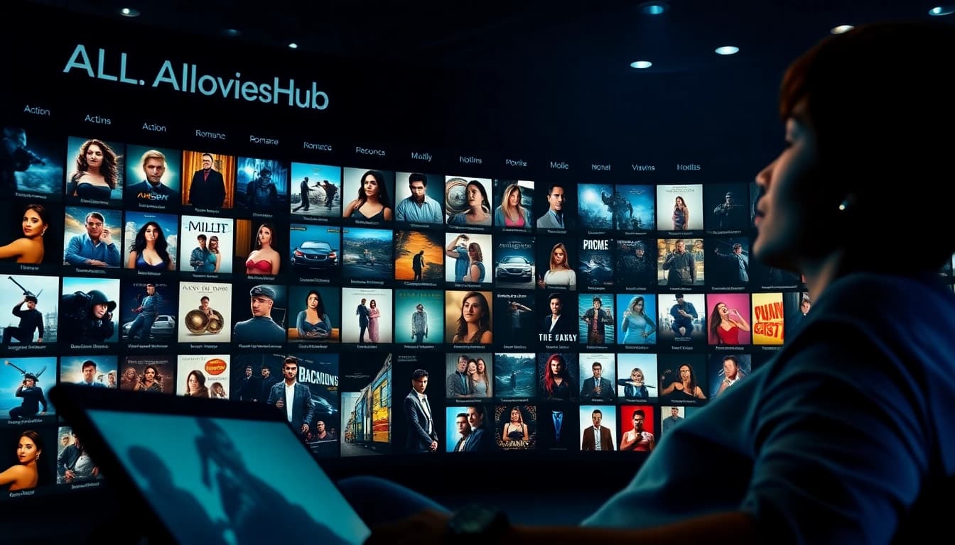 AllMoviesHub website interface displaying diverse movie genres and user engagement.