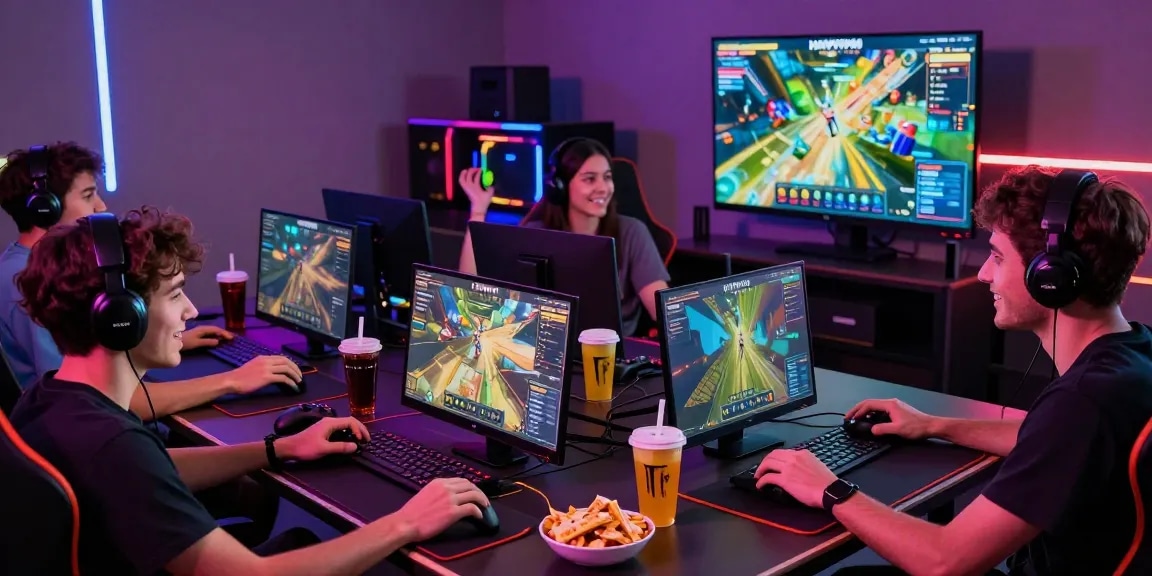 Group enjoying gaming session on HAYWIN platform with vibrant atmosphere