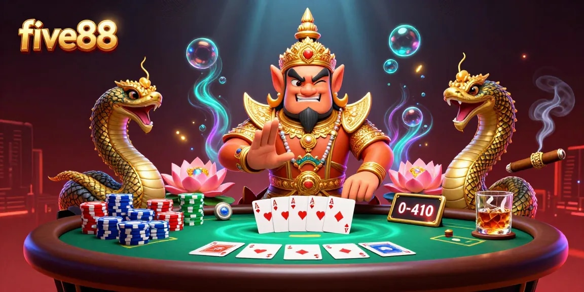 Engage with five88's vibrant poker scene featuring dynamic characters and rich details.