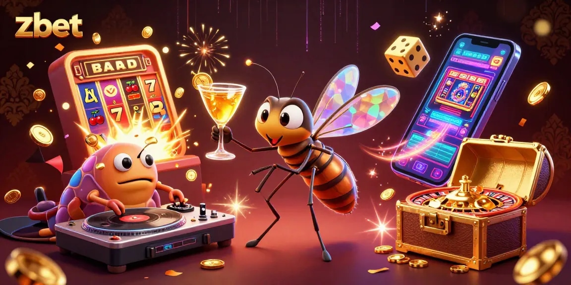 Experience thrilling zbet adventures in a vibrant casino illustration with engaging characters and iconic symbols