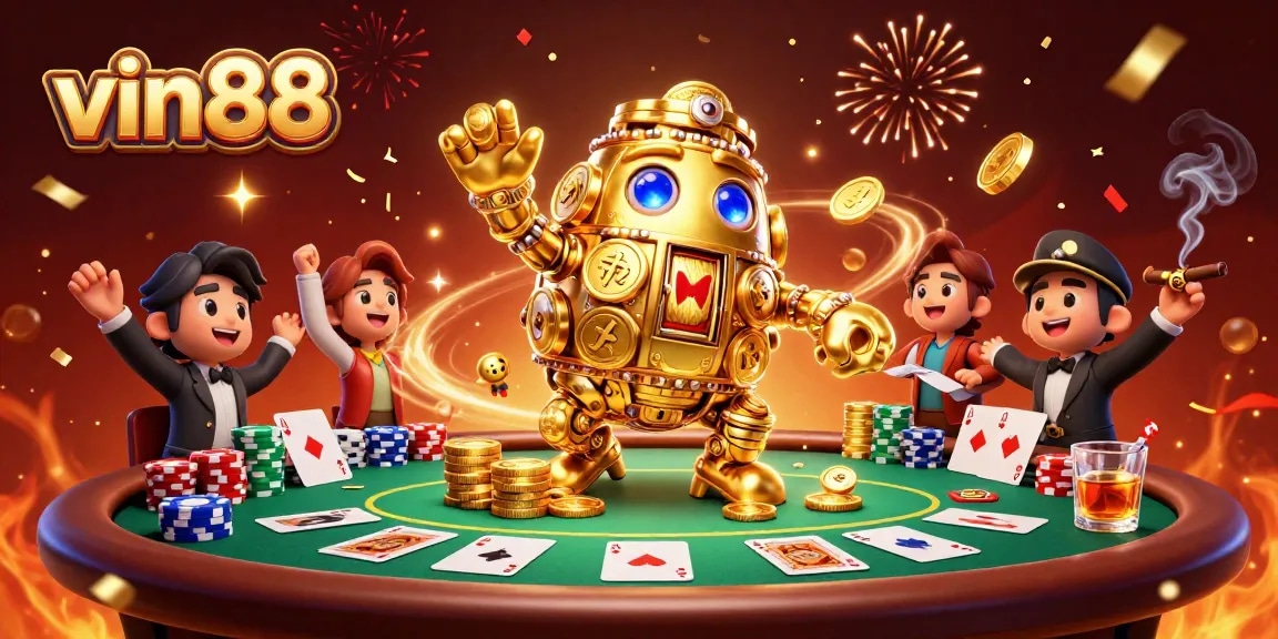 Experience vin88's captivating casino atmosphere with exciting games and vibrant visuals.