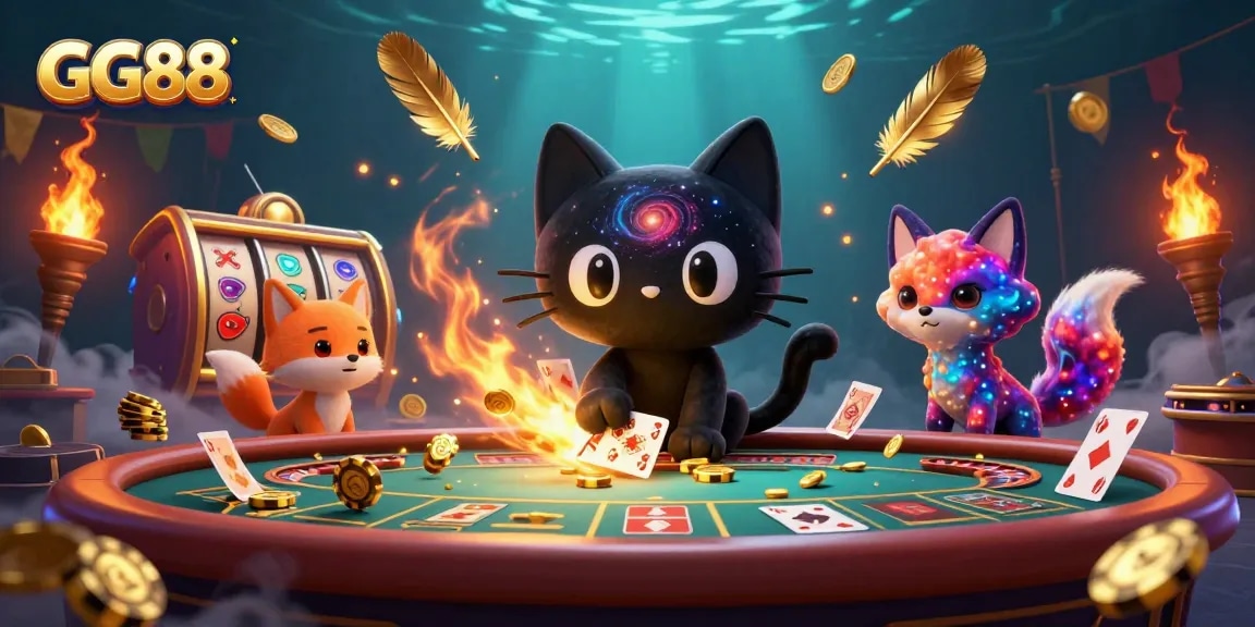 Experience the thrilling casino adventure with GG88 featuring vibrant characters and dynamic gaming elements.