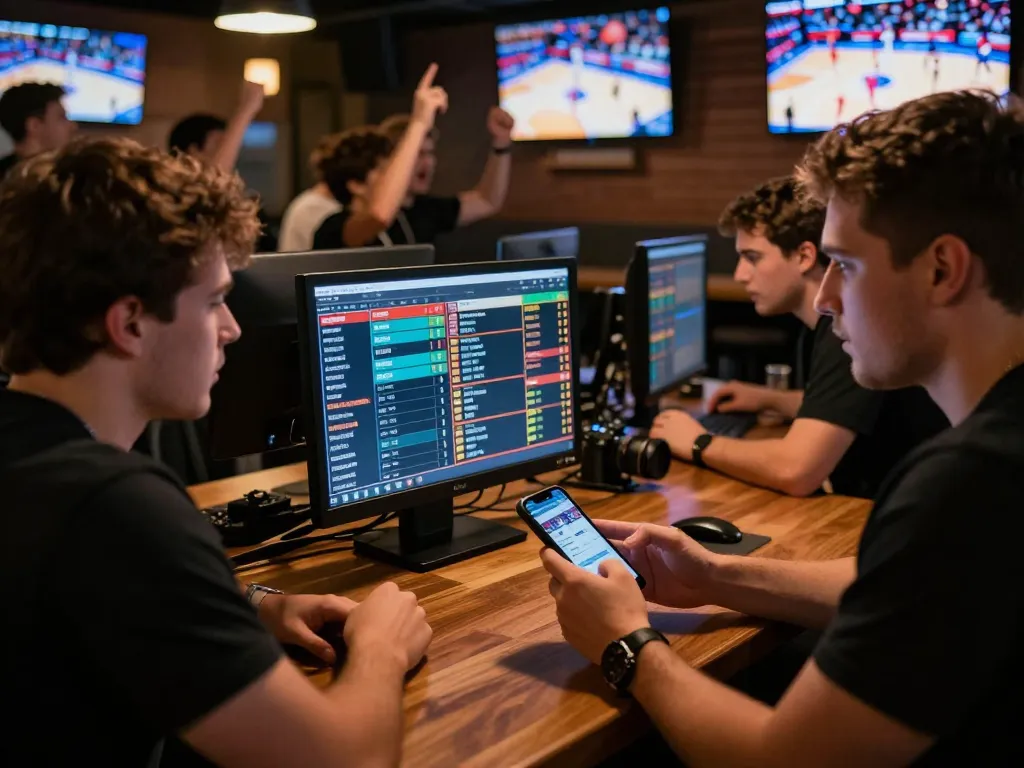 J188 players engaging in exciting sports betting while analyzing live matches in a vibrant atmosphere.