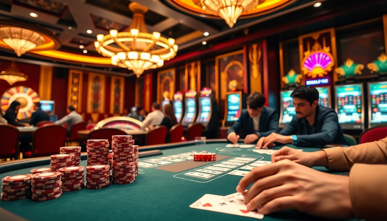 Gamble like a pro at https://cm88seo.com/ with a luxurious casino scene featuring poker chips and roulette wheels.