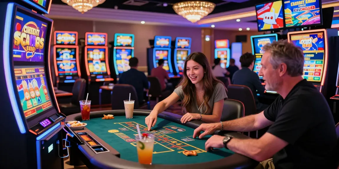 Exciting casino scene at https://brcs.co.uk showcasing diverse players enjoying credit card games.