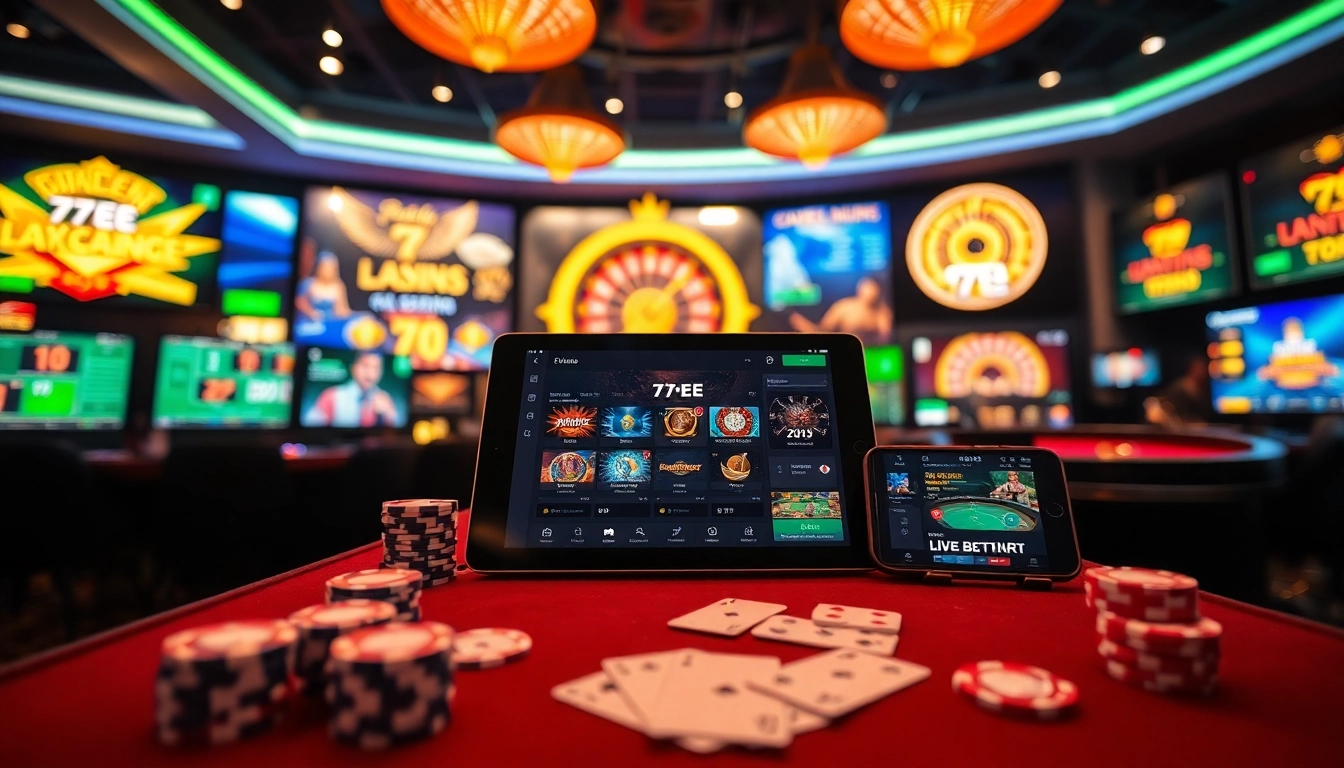 77EE online casino experience showcasing vibrant games and user-friendly interface.