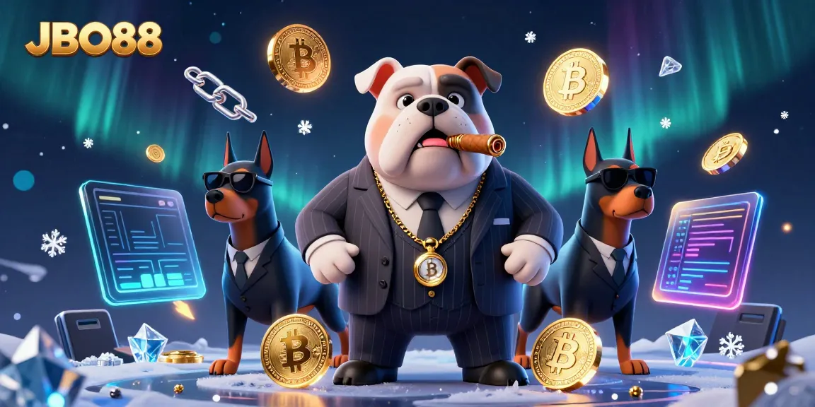 JBO88 showcases a 3D mafia bulldog with Doberman bodyguards, embodying dynamic gambling action.