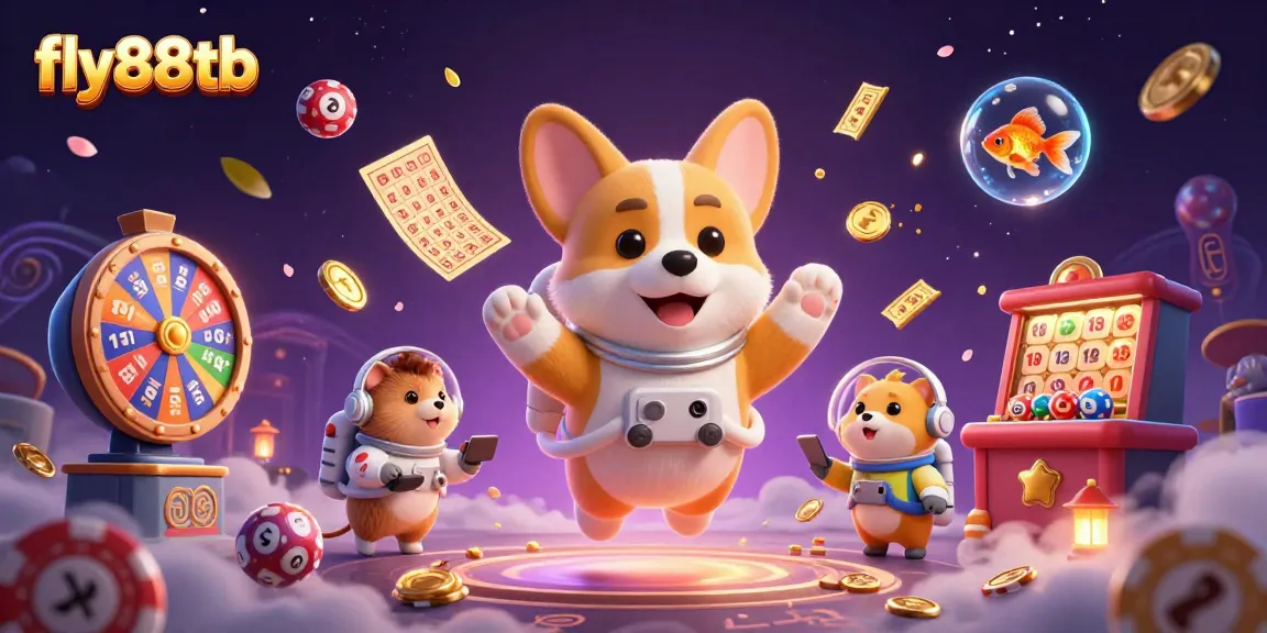 Experience thrilling adventures at fly88tb's space casino with charming characters and vibrant game elements.