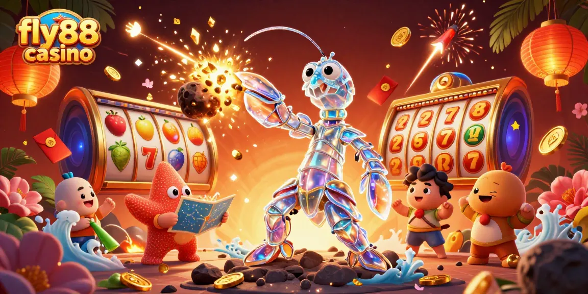 Engage in exciting gameplay at fly88 casino with vibrant symbols and immersive 3D characters.