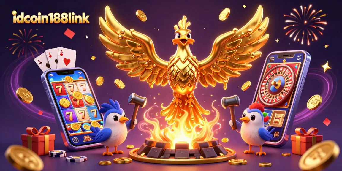Experience vibrant gaming action with idcoin188link, showcasing dynamic slot games and lavish casino elements.