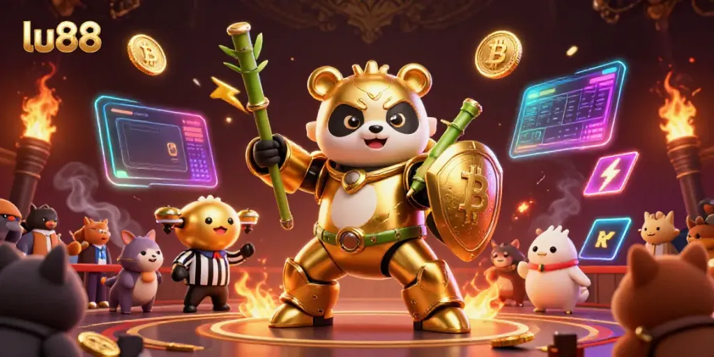 Engage in thrilling gameplay at lu88 with vibrant casino scenes featuring dynamic characters and energetic game elements.