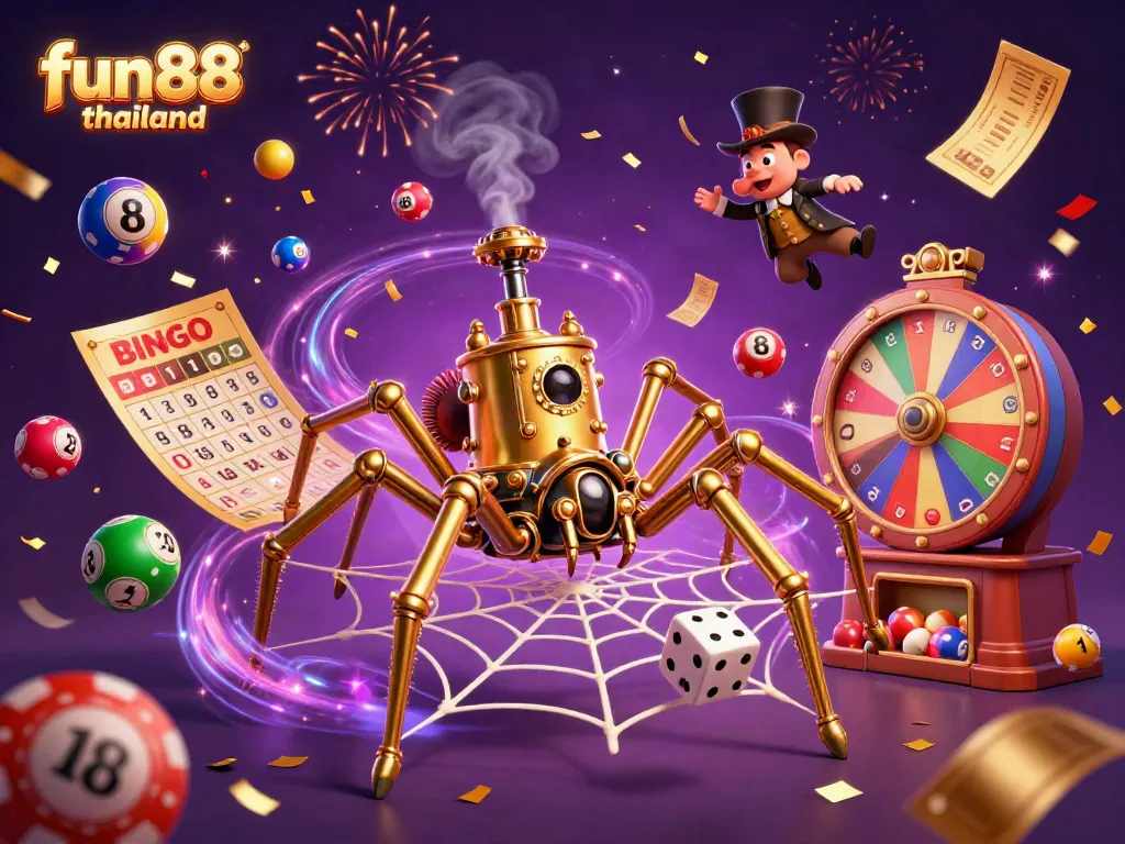 Experience fun88 thailand with vibrant lottery and gaming elements in a captivating 3D scene.