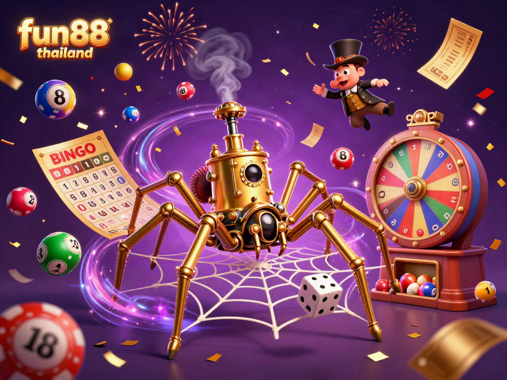 Experience fun88 thailand with vibrant lottery and gaming elements in a captivating 3D scene.