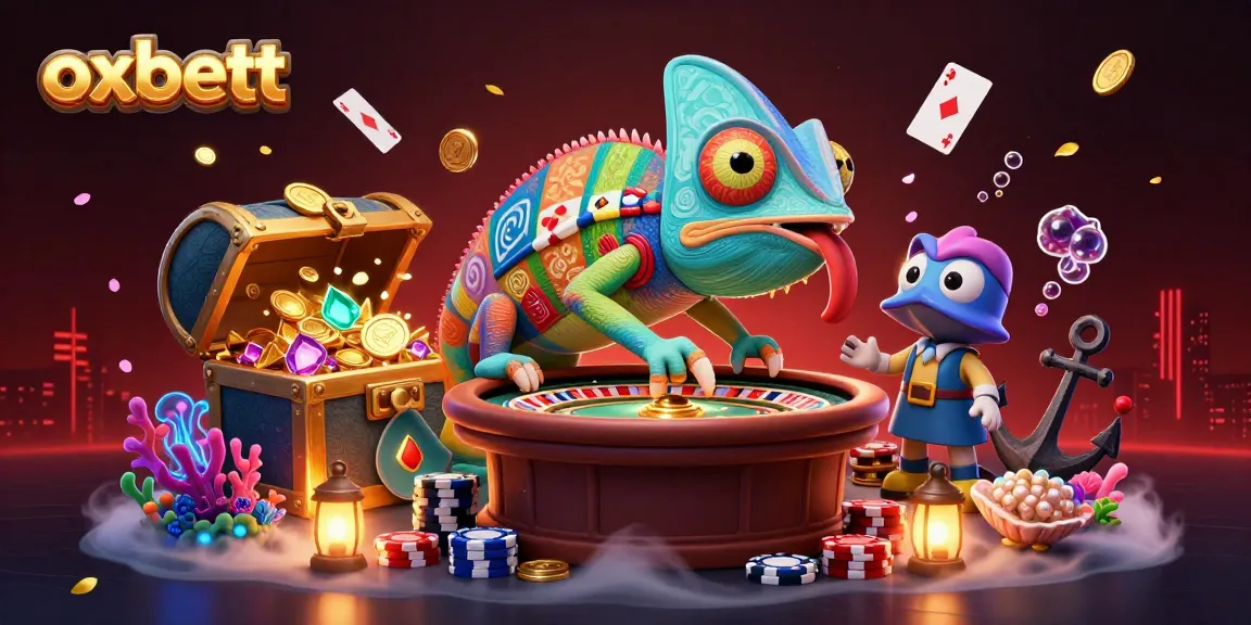 Experience the excitement of oxbett with a vibrant chameleon casino owner and immersive gaming elements.