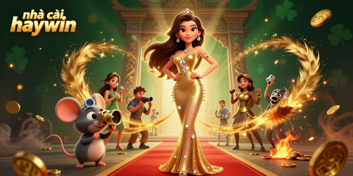 Experience thrill with nhà cái haywin's unique casino offerings amidst a vibrant scene filled with gold coins and dynamic elements.