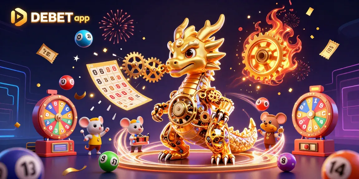 Engage with the DEBET app and win big in vibrant casino-themed scene.