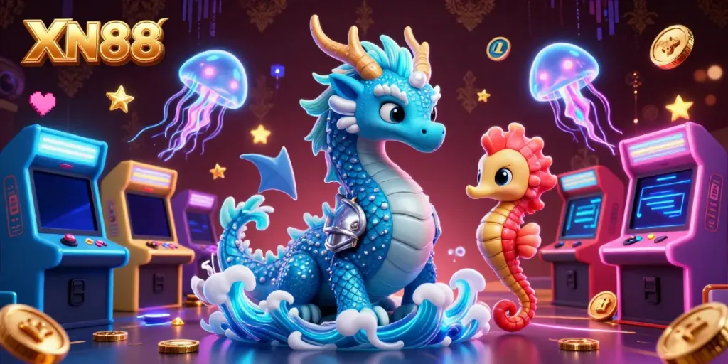 Experience thrilling gameplay at XN88 with colorful characters and casino elements in a vibrant 3D scene.