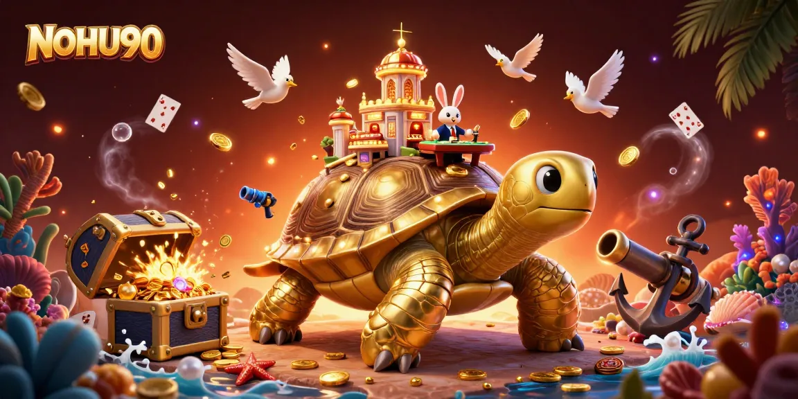 Experience the excitement of NOHU90 as golden tortoise and rabbit dealer engage in thrilling jackpot action
