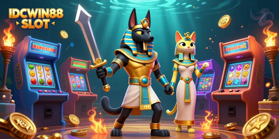 Spin and win big with IDCWIN88 SLOT in a vibrant 3D gaming illustration showcasing engaging slot elements.