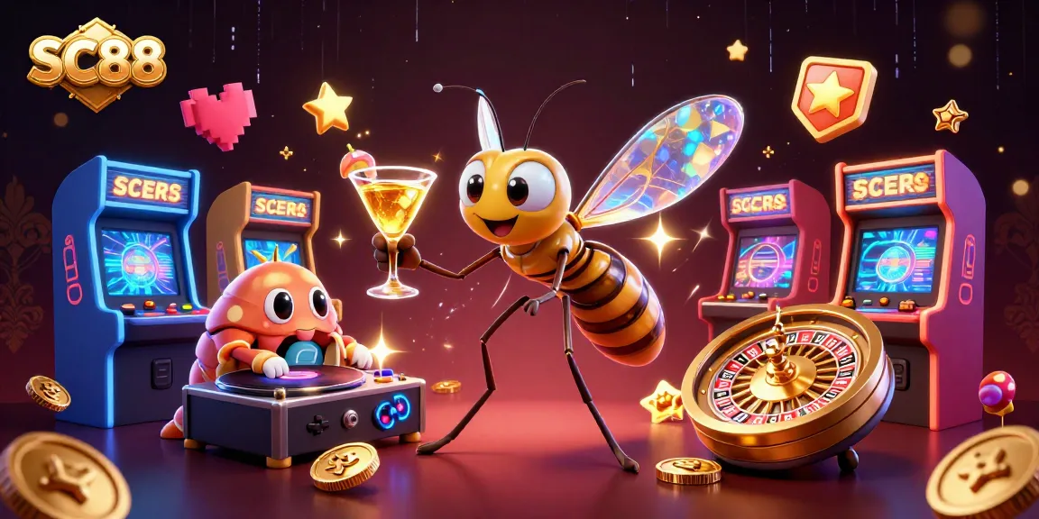 Experience thrilling games with SC88, featuring lively characters, casino elements, and vibrant visuals.