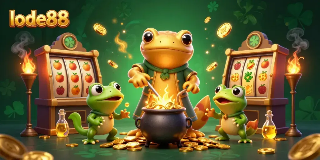 Experience excitement at lode88 with a golden alchemist turning base metals into jackpot riches in a mystical ambiance.