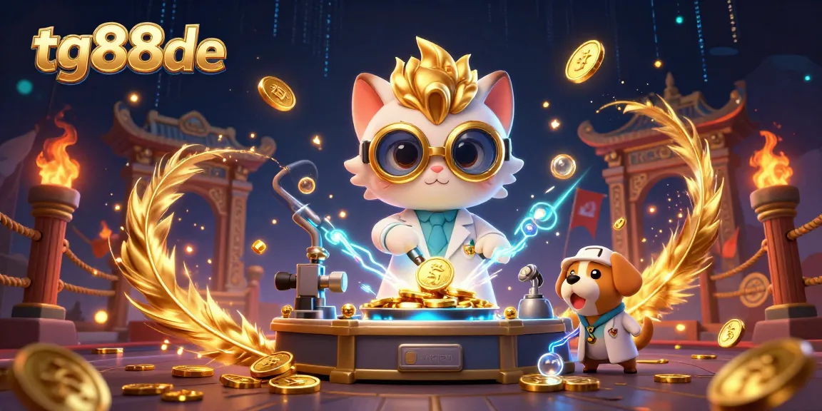 Spin and win with tg88de's vibrant casino adventure featuring golden coins and dynamic game elements.