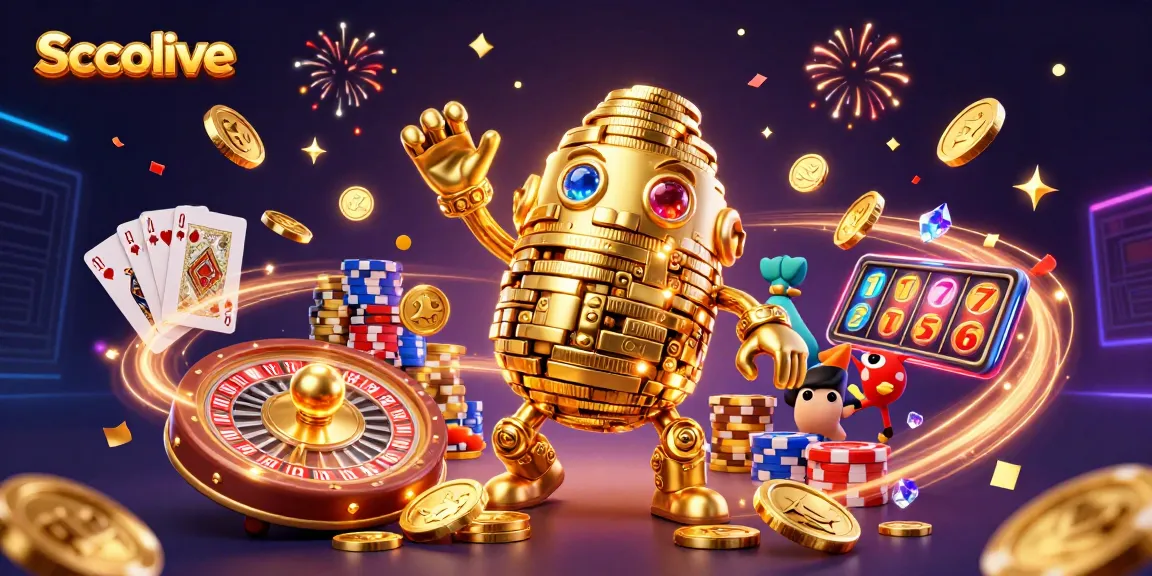 Socolive showcases exciting live gambling action with a golden golem amidst dynamic casino elements.