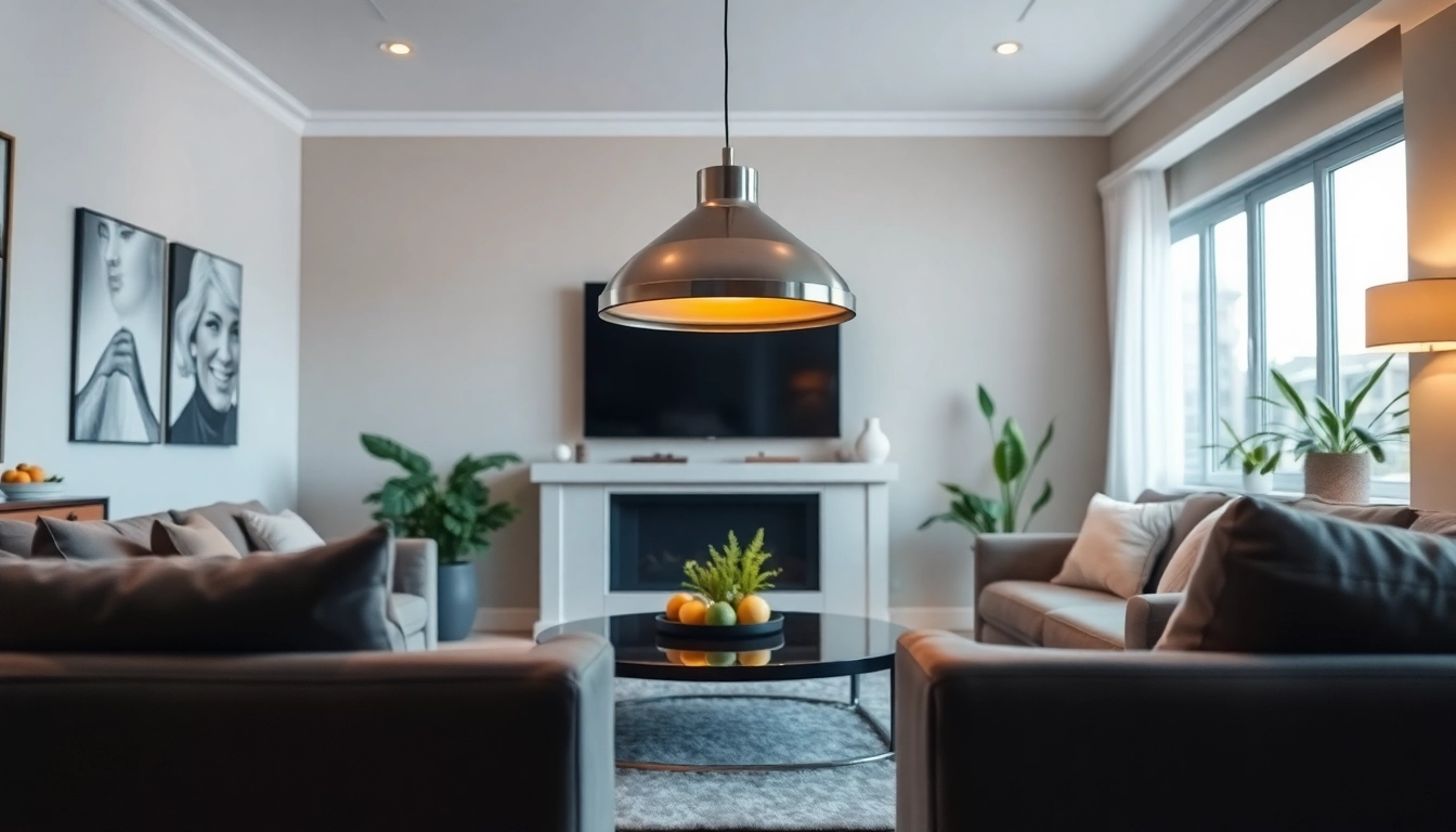 Shop ModernLighting with elegant fixtures in a stylish living room setting