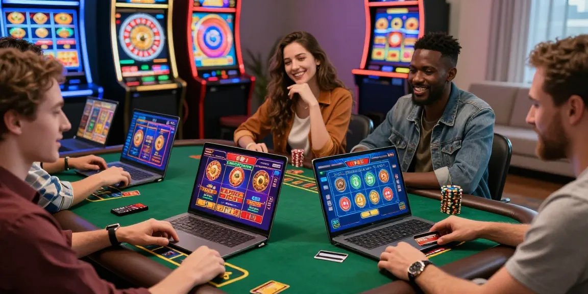 Players enjoying the thrill of online gaming at casinos that accept credit cards in a lively home setting.
