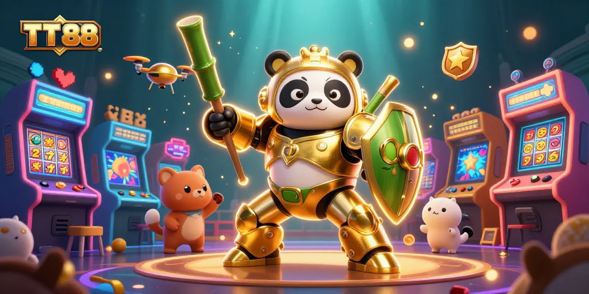 Engage in thrilling gameplay at TT 88 with a dazzling 3D illustration showcasing vibrant casino action.