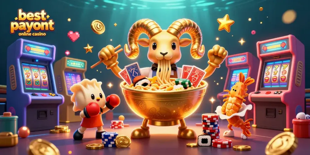 Experience the thrills at the best payout online casino with a vibrant 3D casino scene.