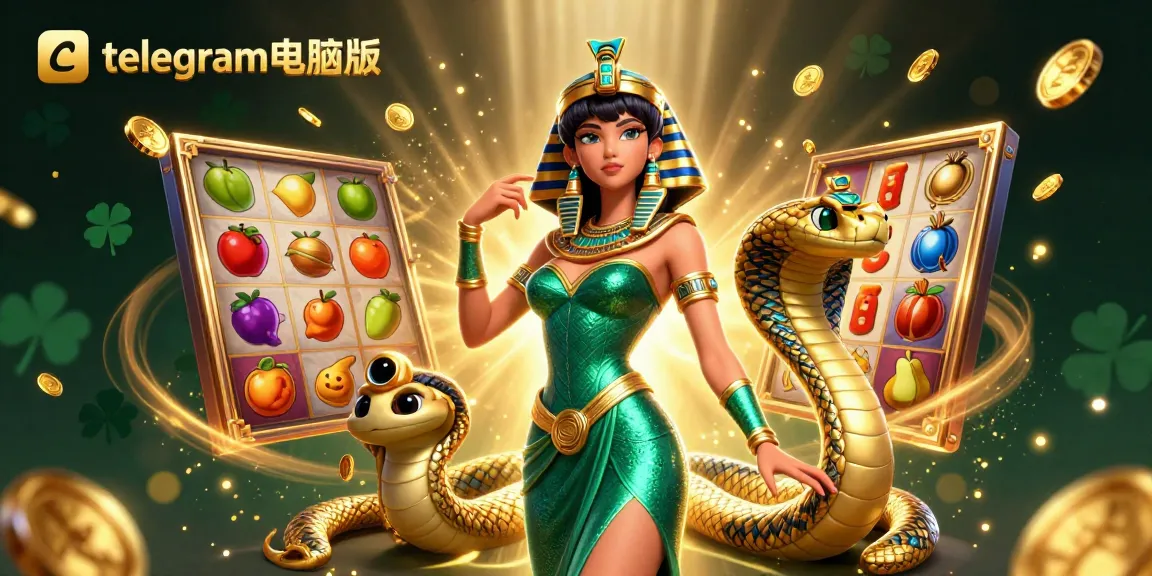 在这个令人兴奋和动态的老虎机游戏场景中,使用telegram电脑版赢得大奖,特色鲜艳的老虎机转盘和黄金!
