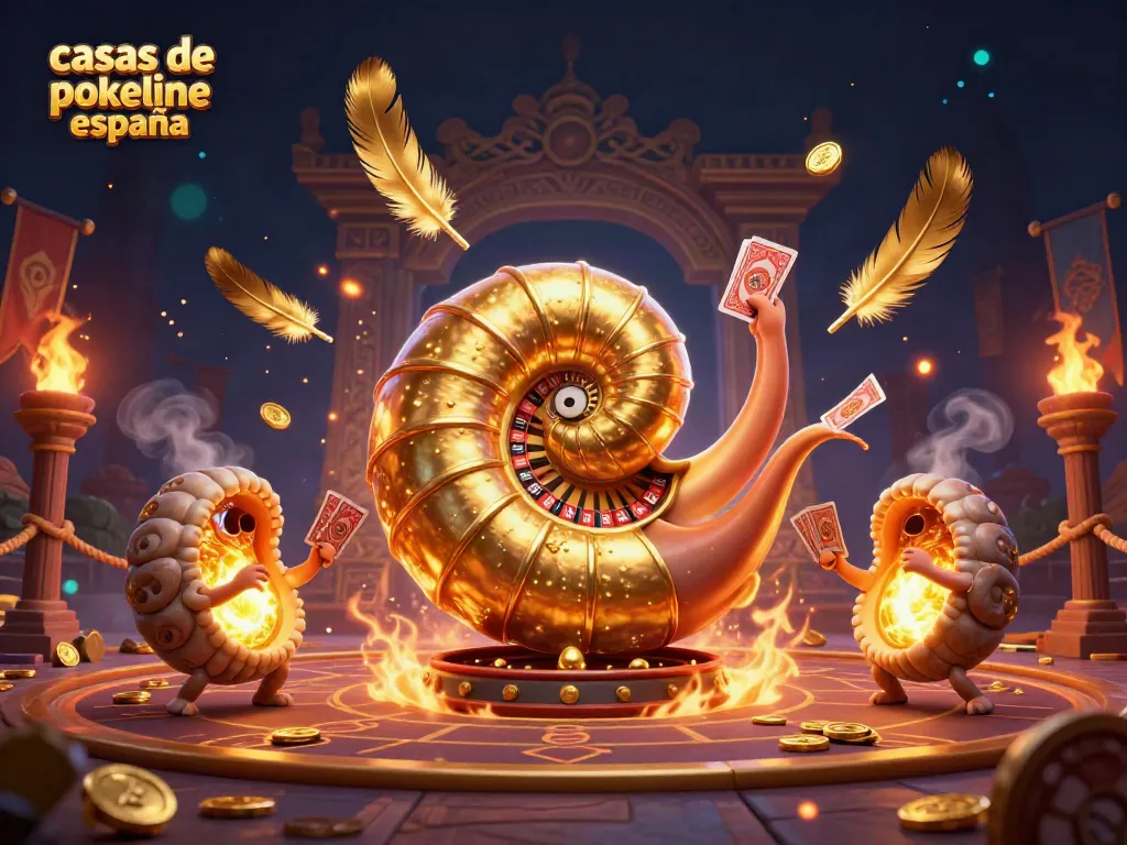 Disfruta de las casas de poker online en España en un entorno vibrante y animado con nautilus y cartas.