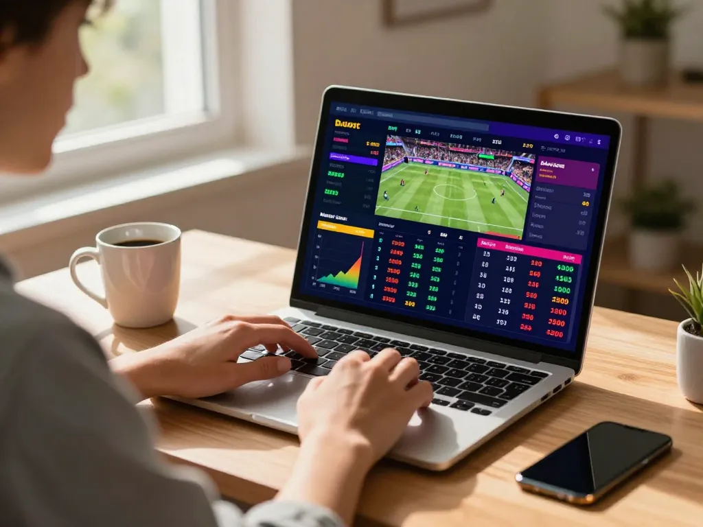 Engaging scene of sky88 com user placing bets on live sports events, showcasing excitement and strategic engagement.