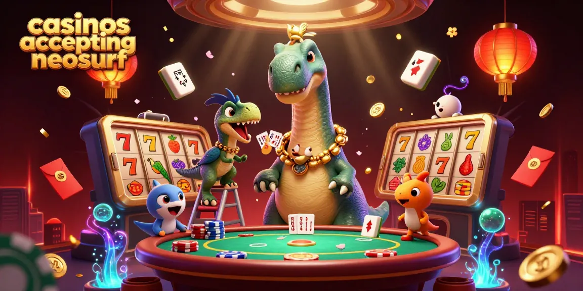 Experience the excitement at casinos accepting neosurf with vibrant 3D characters and gambling elements.