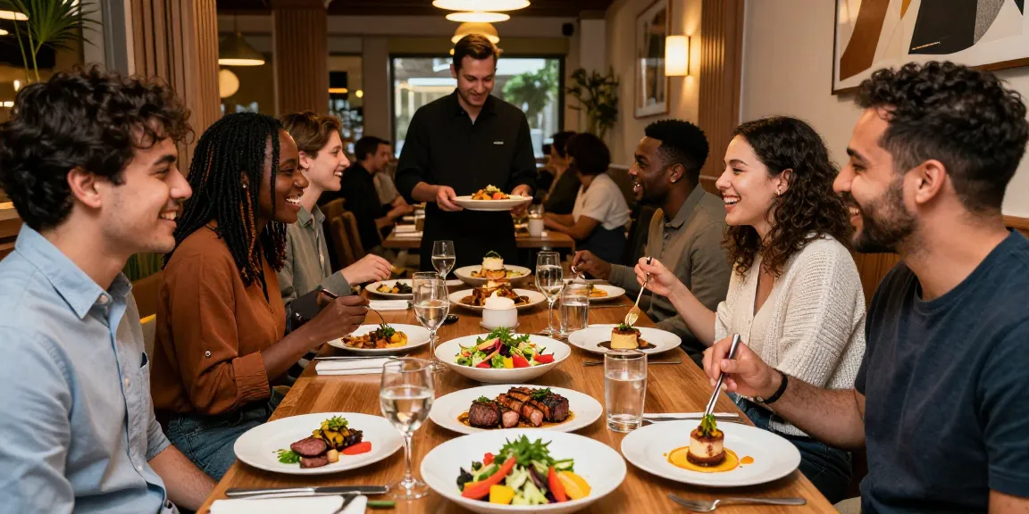 Diverse group enjoying delicious food at River City Restaurant, featuring ROKOK88 recommended dishes in a lively and inviting atmosphere.