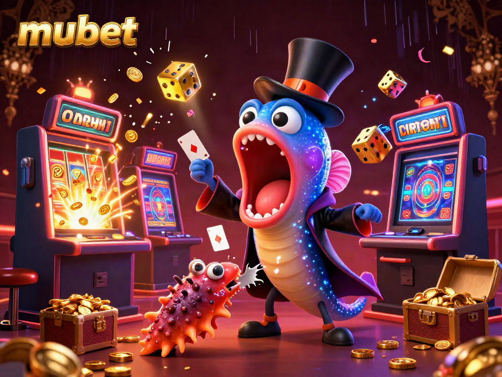 mubet showcases a deep-sea casino scene with vibrant characters and exciting gaming elements.