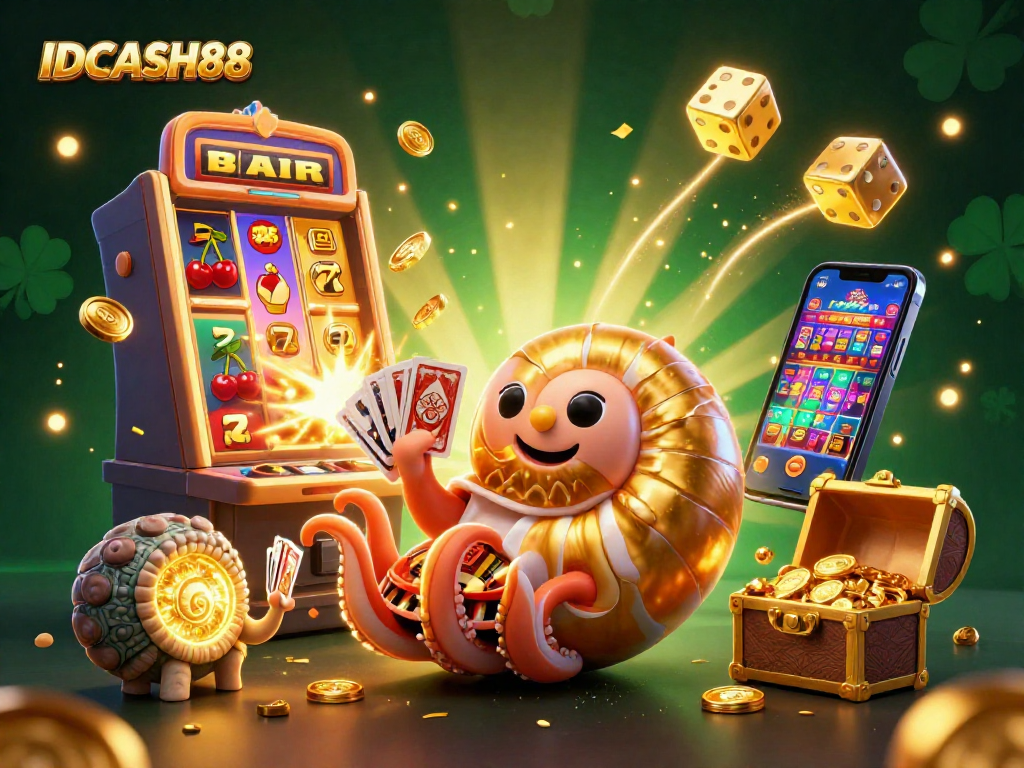 Experience thrilling gameplay at IDCASH88 with vibrant casino illustrations bursting with excitement.
