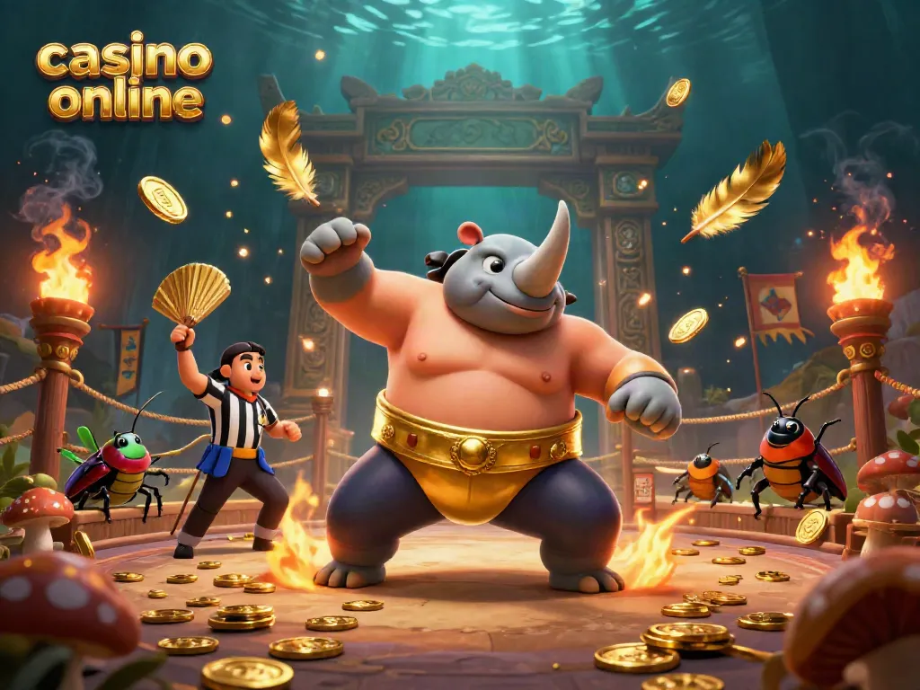 Disfruta la emoción del mejor casino online mientras juegan los personajes en un vibrante entorno.