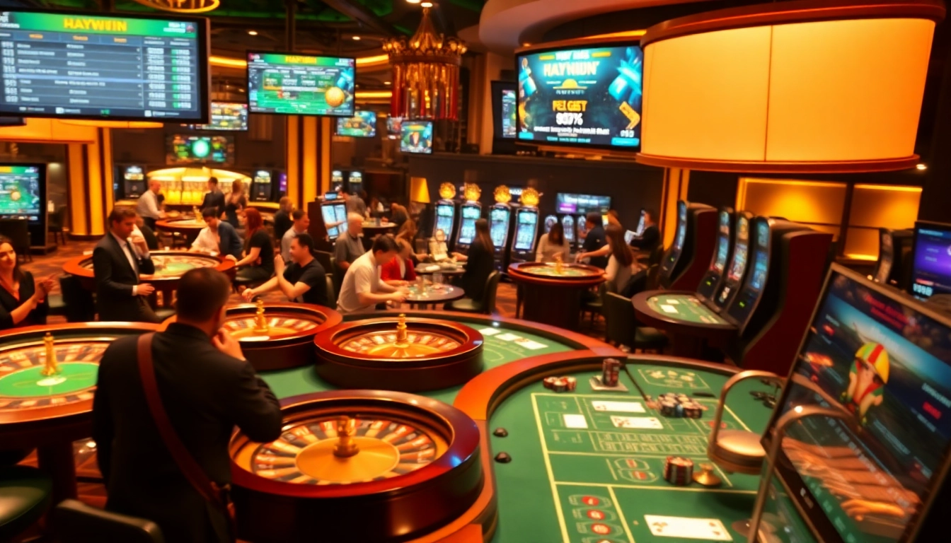 Experience thrilling gameplay at Haywin's vibrant virtual casino, featuring roulette, slots, and poker.