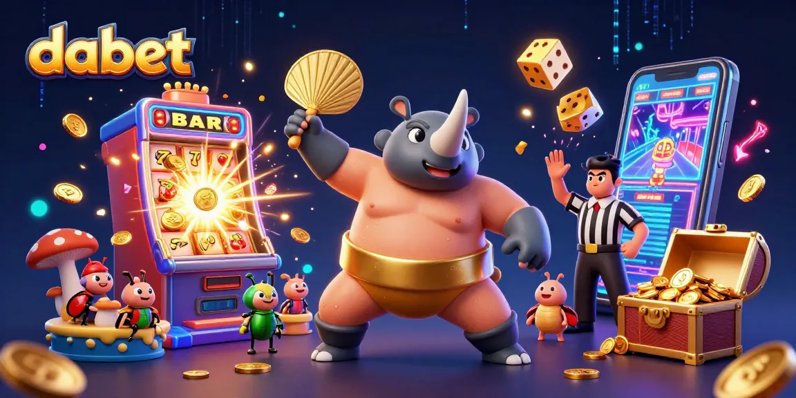 Experience dabet's thrilling casino scene with vibrant characters and dynamic game elements.