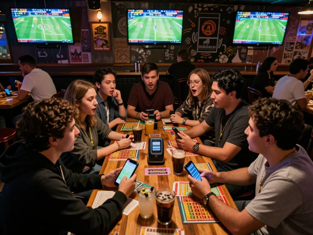 Socolive sports fans cheering while placing live bets and watching games on multiple screens.