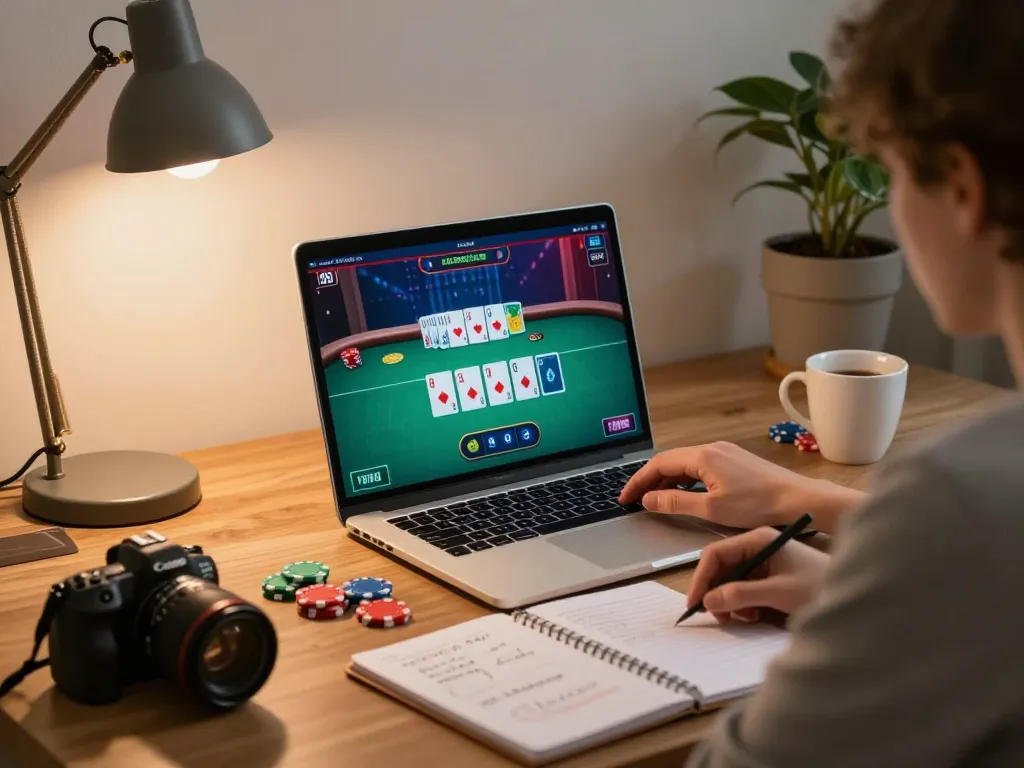 Engaging in a poker game on rik vip online platform, showcasing a strategic approach to gaming.