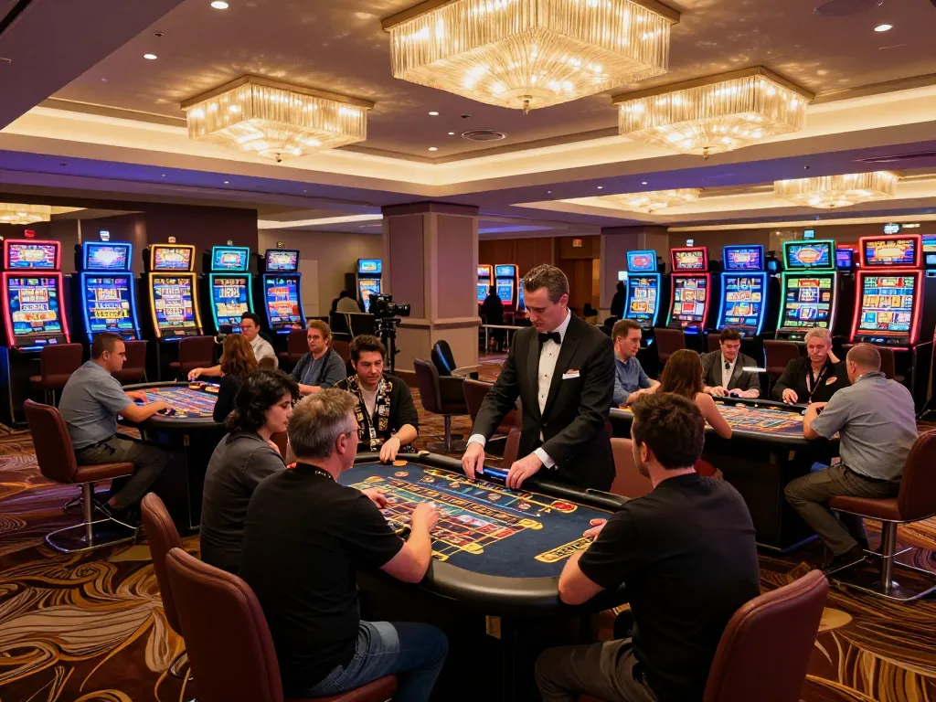 Players enjoying various games at 79king casino, highlighting excitement and luxury.