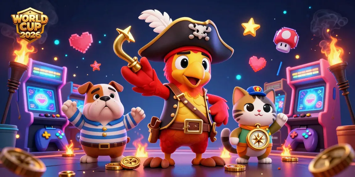 Engage in exciting gaming with WORLD CUP 2026 themed characters and vibrant casino elements.