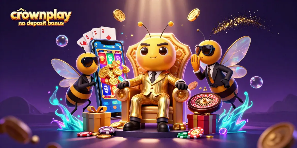 Engage with the crownplay no deposit bonus featuring 3D characters showcasing casino excitement.
