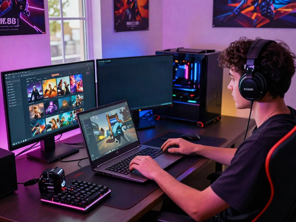 Engaged gamer enjoying the KU88 gaming platform in an energized environment.
