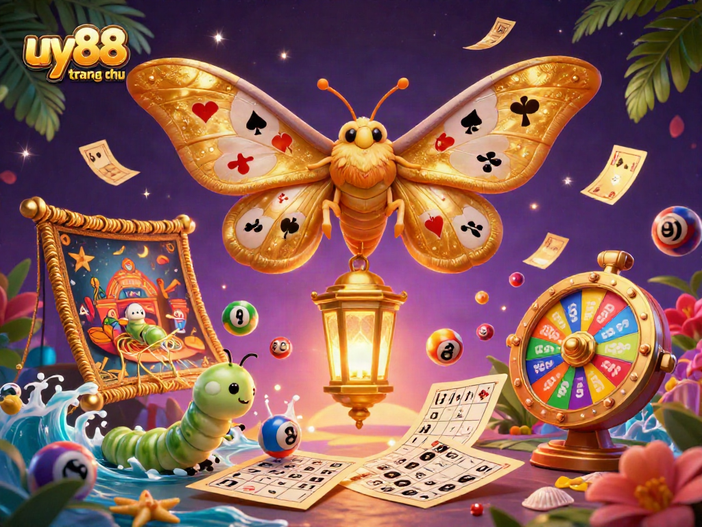 Engage with the excitement of uy88 trang chủ featuring a vibrant casino illustration scene filled with games and color.